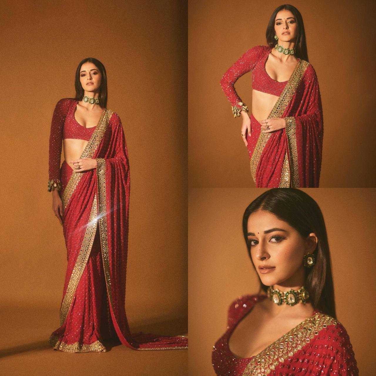 Ynf Georgette KESH413 459 Bollywood Collections Wholesale Ananya Pandey Sarees Manufacturer- Kapda Export