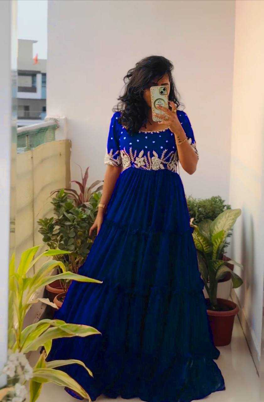 YNF HEAVY CHINNON SILK KESH367  04 GOWNS WHOLESALE EMBROIDERY SEQUIN LAYERED GOWNS MANUFACTURER- Kapda Export