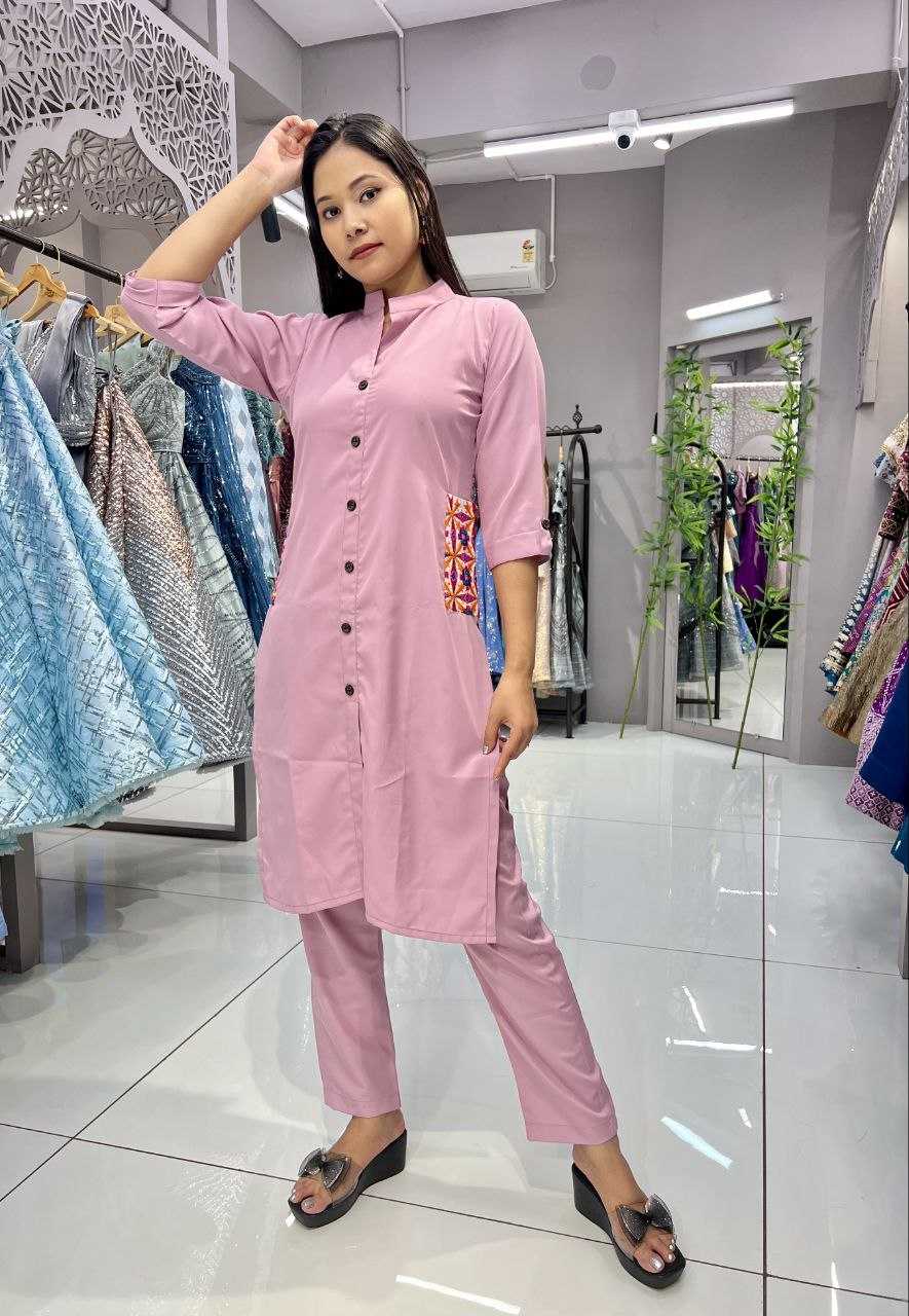 YNF HEAVY CREPE KESH247 623 KURTI WHOLESALE CASUAL EMBROIDERED COLLAR NECK KURTI MANUFACTURER- Kapda Export