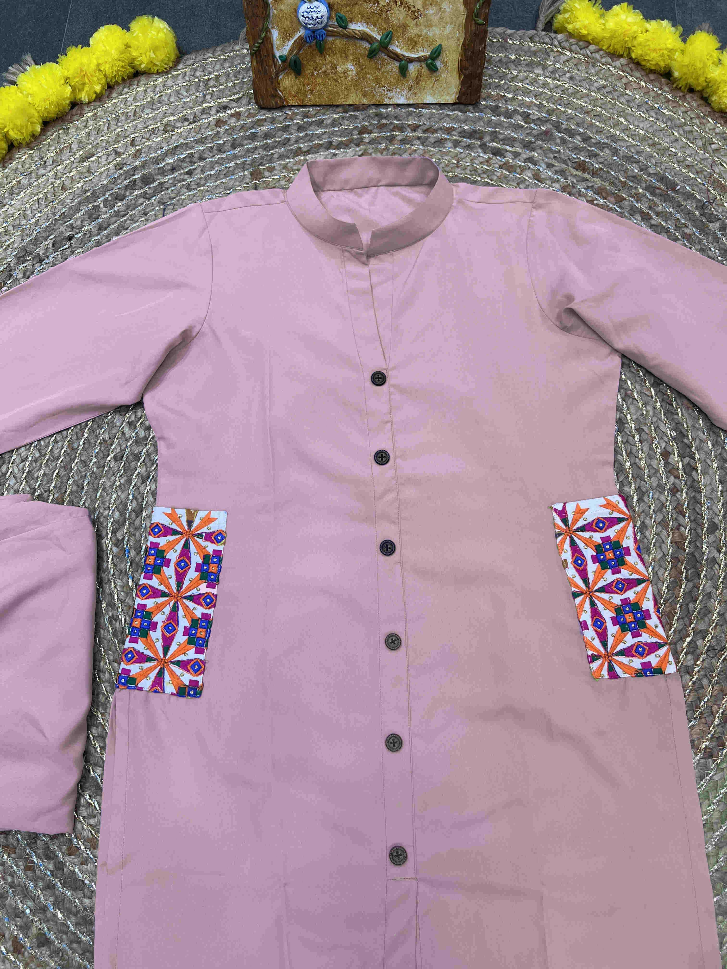 YNF HEAVY CREPE KESH247 623 KURTI WHOLESALE CASUAL EMBROIDERED COLLAR NECK KURTI MANUFACTURER- Kapda Export