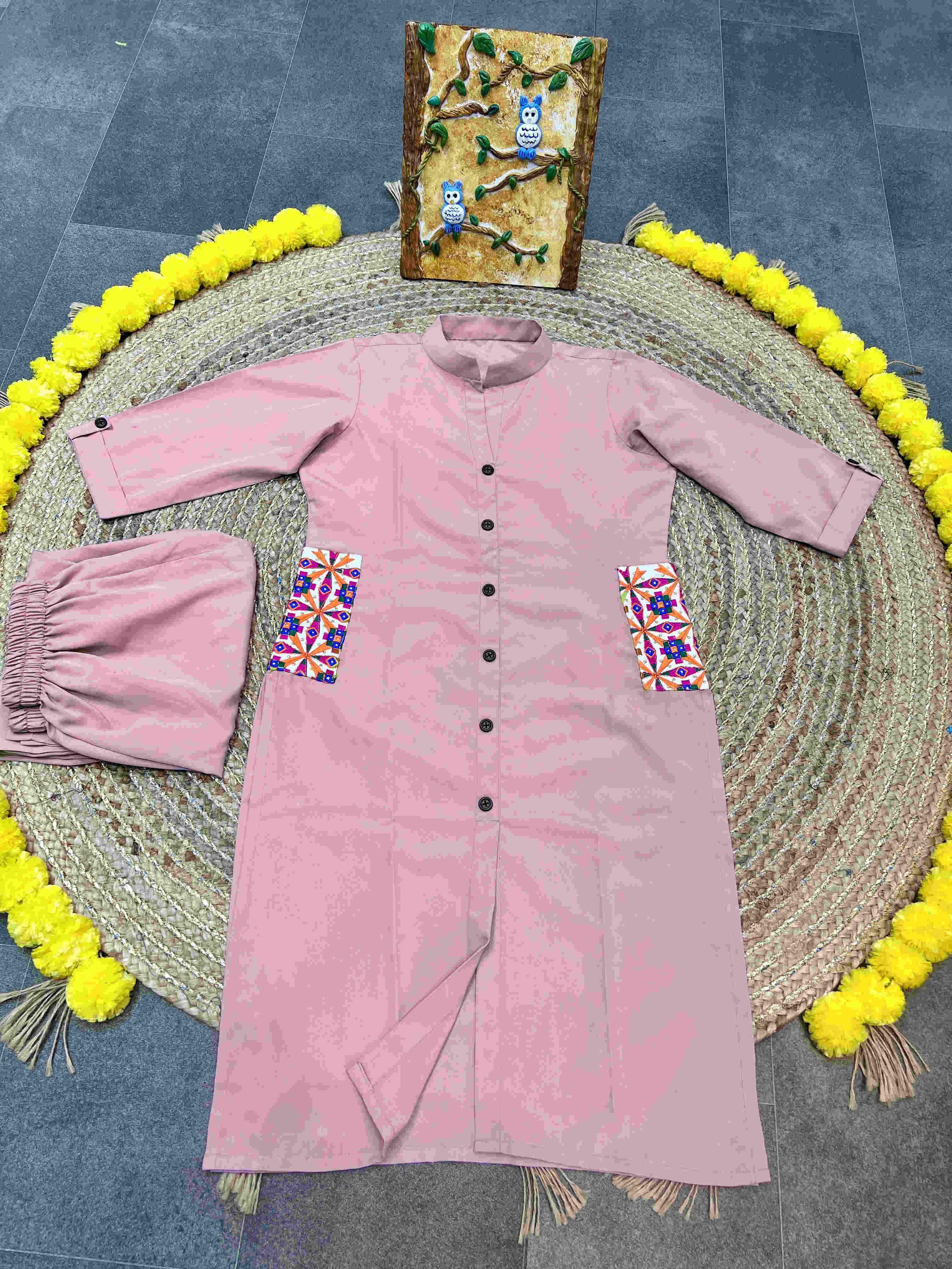 YNF HEAVY CREPE KESH247 623 KURTI WHOLESALE CASUAL EMBROIDERED COLLAR NECK KURTI MANUFACTURER- Kapda Export