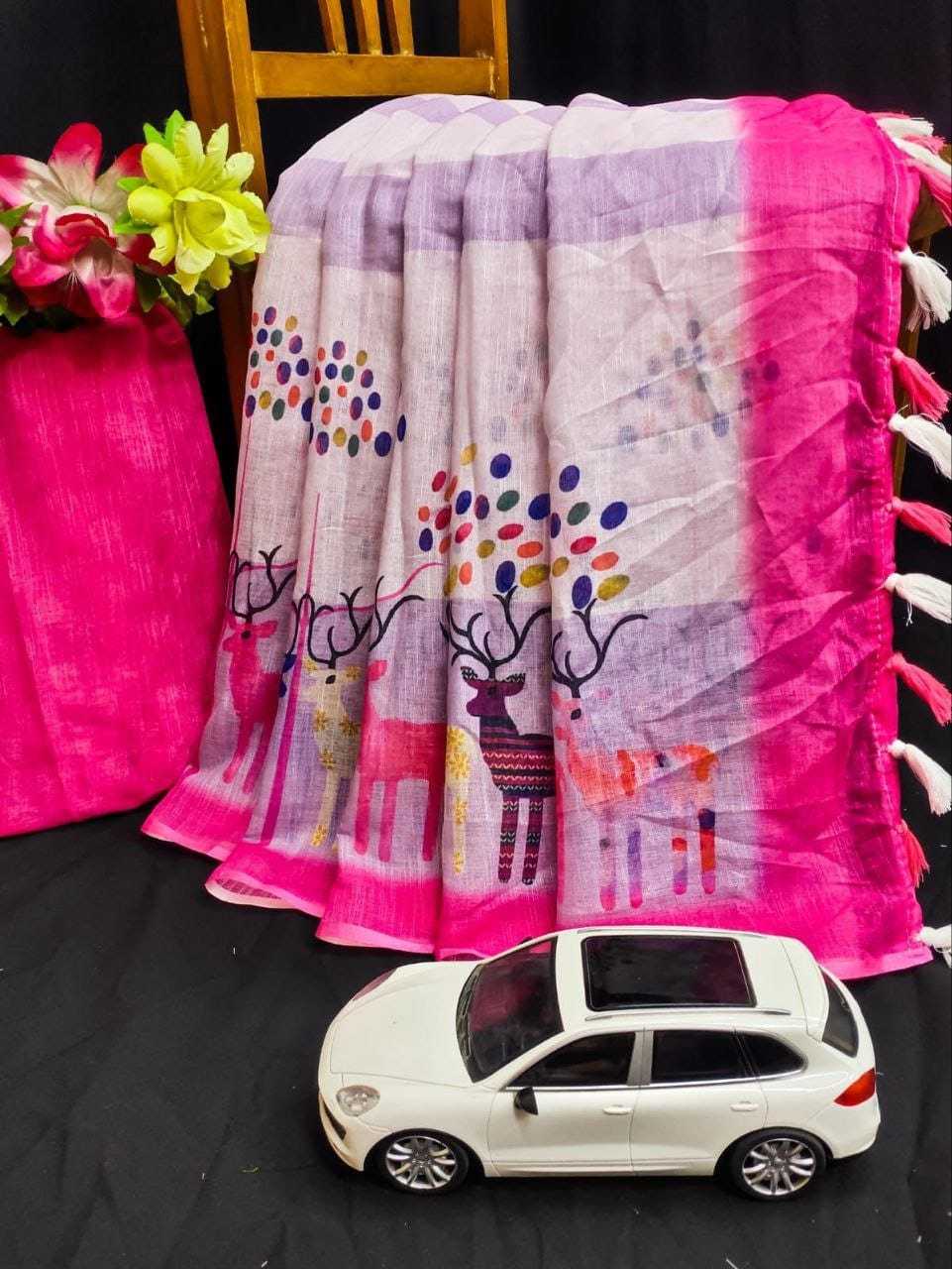 YNF LINEN KESH223 348 SAREE WHOLESALE LINEN PRINTED FANCY SAREE MANUFACTURER- Kapda Export