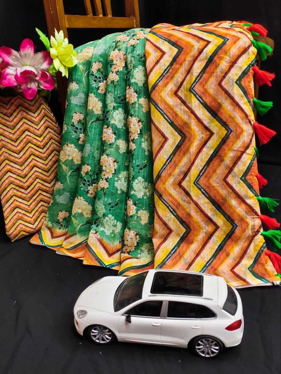 YNF LINEN KESH223 348 SAREE WHOLESALE LINEN PRINTED FANCY SAREE MANUFACTURER- Kapda Export