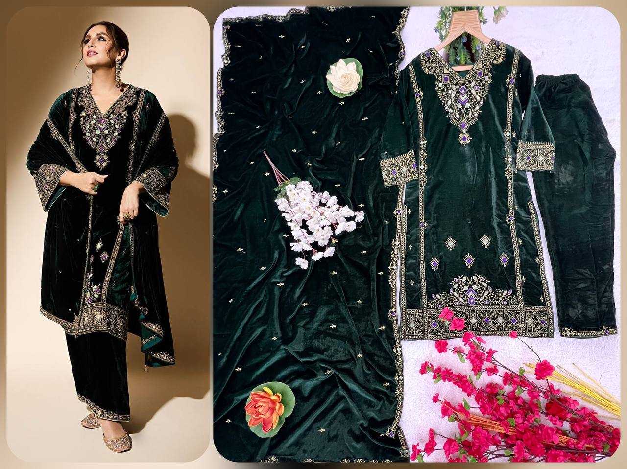 YNF VELVET  KESH399 3131 SUITS & DRESSES WHOLESALE EMBROIDERY WEDDING EID SUITS MANUFACTURER- Kapda Export