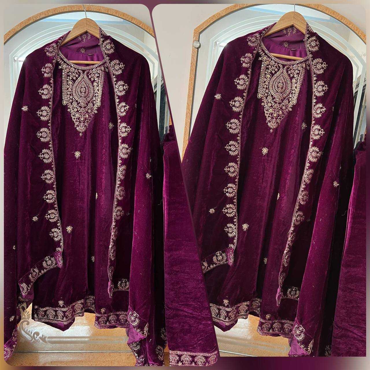 YNF VELVET  KESH399 3135 SUITS & DRESSES WHOLESAL EWEDDING EMBROIDERY  EID SUITS  MANUFACTURER- Kapda Export