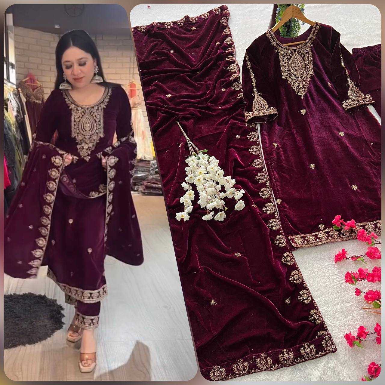 YNF VELVET  KESH399 3135 SUITS & DRESSES WHOLESAL EWEDDING EMBROIDERY  EID SUITS  MANUFACTURER- Kapda Export