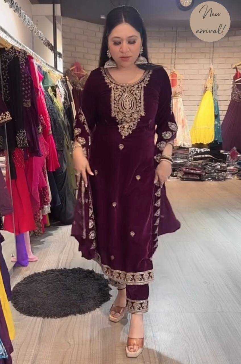 YNF VELVET  KESH399 3135 SUITS & DRESSES WHOLESAL EWEDDING EMBROIDERY  EID SUITS  MANUFACTURER- Kapda Export