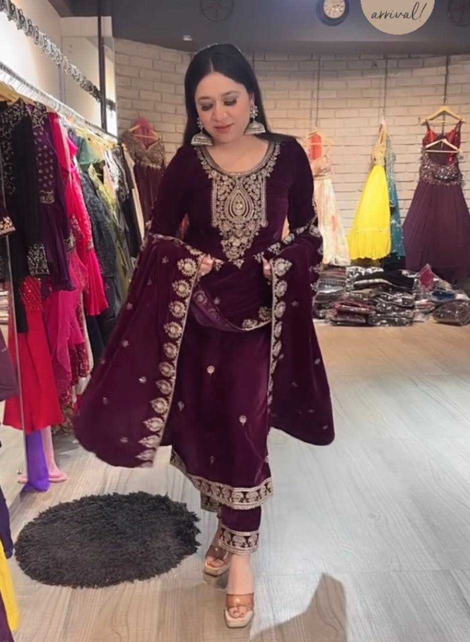 YNF VELVET  KESH399 3135 SUITS & DRESSES WHOLESAL EWEDDING EMBROIDERY  EID SUITS  MANUFACTURER- Kapda Export