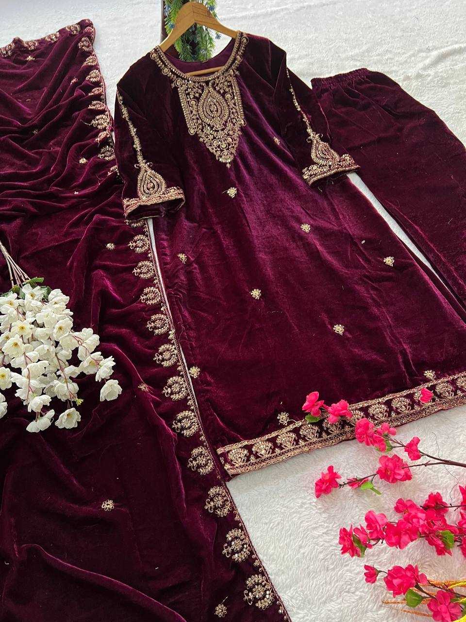 YNF VELVET  KESH399 3135 SUITS & DRESSES WHOLESAL EWEDDING EMBROIDERY  EID SUITS  MANUFACTURER- Kapda Export