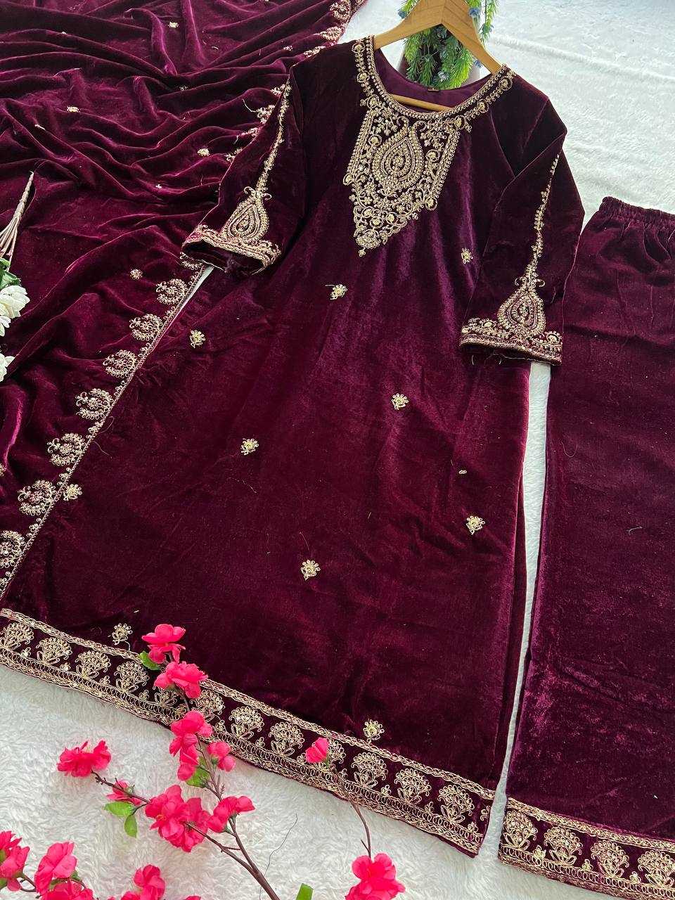 YNF VELVET  KESH399 3135 SUITS & DRESSES WHOLESAL EWEDDING EMBROIDERY  EID SUITS  MANUFACTURER- Kapda Export