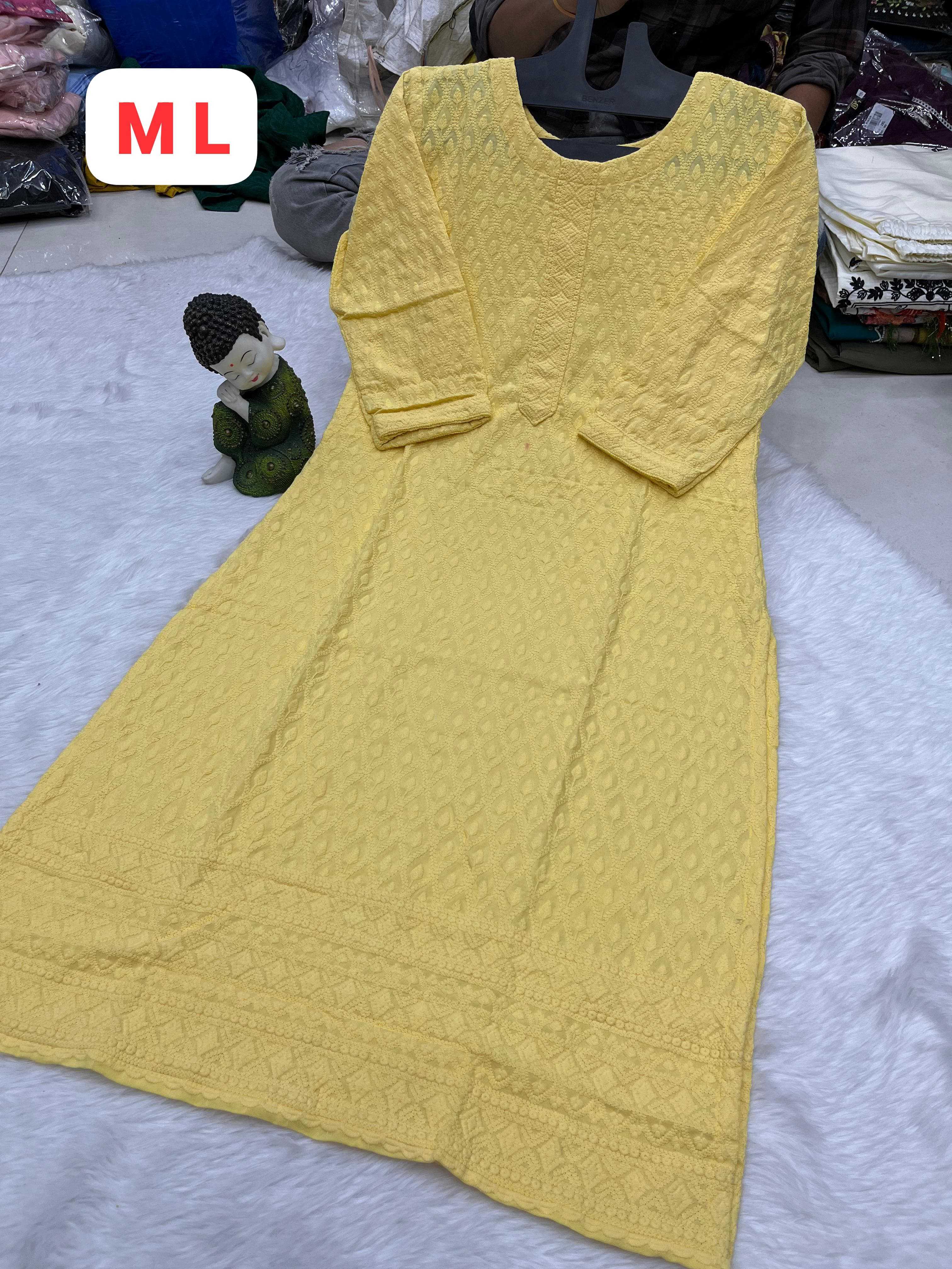 Ynf Viscose Rayon KESH258 VDA178 Kurti Wholesale Festive Kurtis Rayon Kurtis Chikan Kurti Manufacturer- Kapda Export