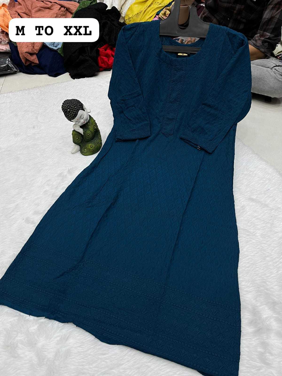 Ynf Viscose Rayon KESH258 VDA178 Kurti Wholesale Festive Kurtis Rayon Kurtis Chikan Kurti Manufacturer- Kapda Export