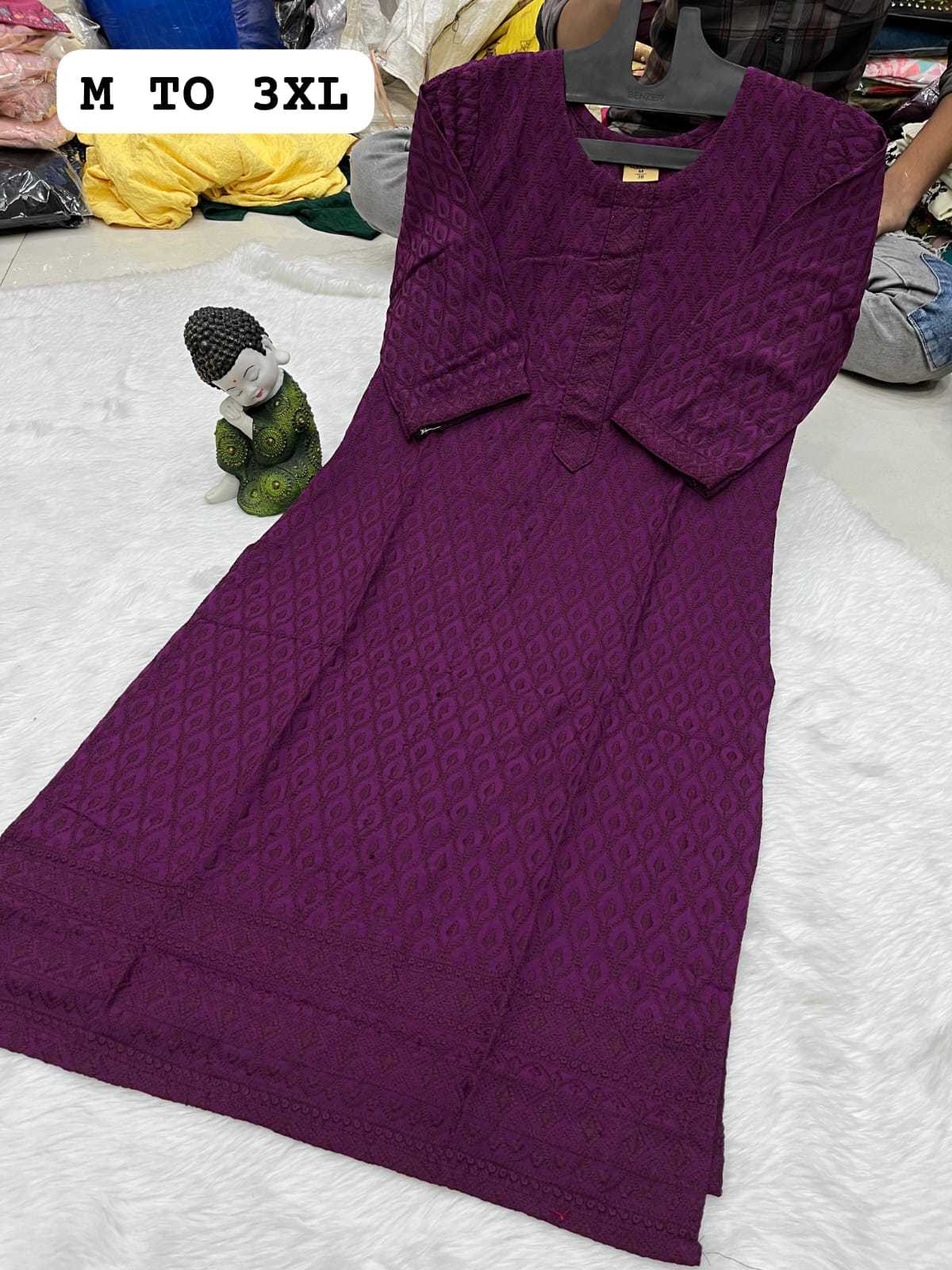 Ynf Viscose Rayon KESH258 VDA178 Kurti Wholesale Festive Kurtis Rayon Kurtis Chikan Kurti Manufacturer- Kapda Export