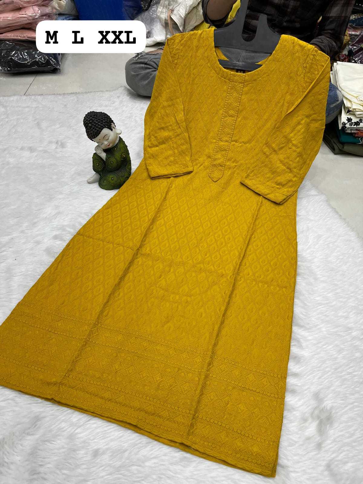 Ynf Viscose Rayon KESH258 VDA178 Kurti Wholesale Festive Kurtis Rayon Kurtis Chikan Kurti Manufacturer- Kapda Export