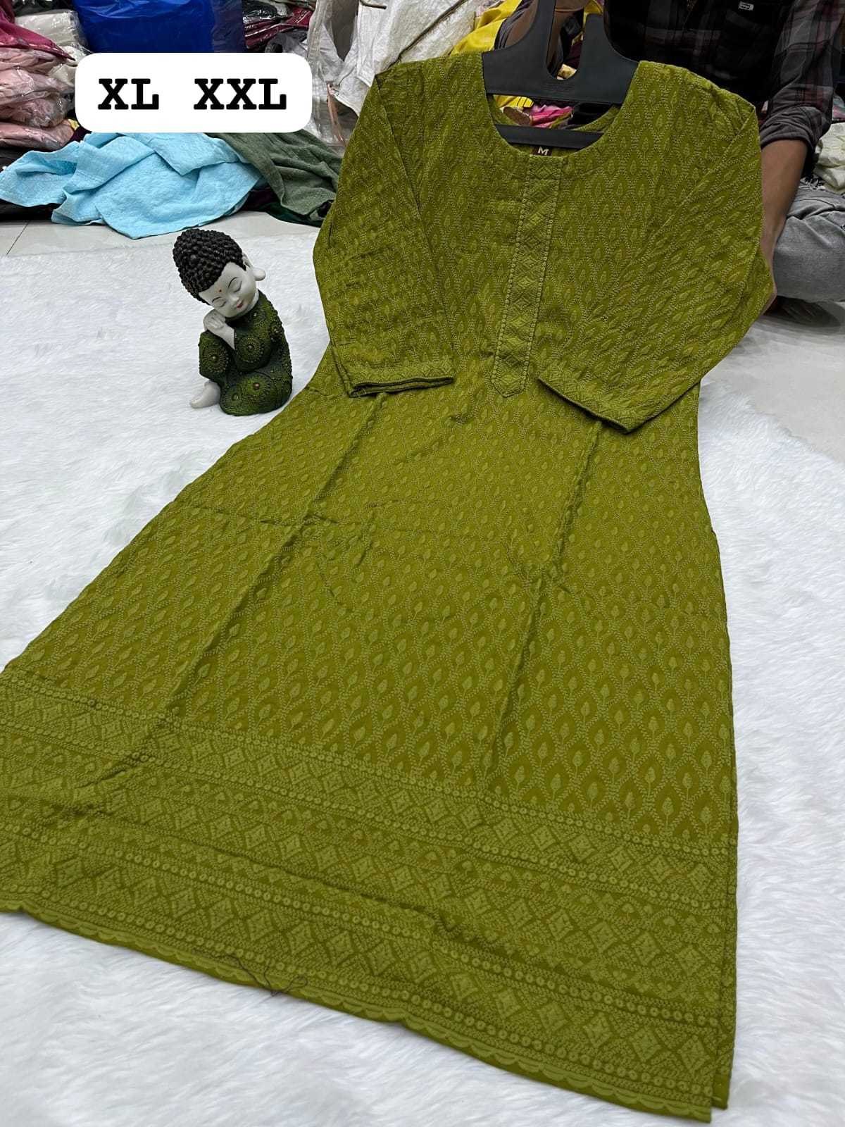 Ynf Viscose Rayon KESH258 VDA178 Kurti Wholesale Festive Kurtis Rayon Kurtis Chikan Kurti Manufacturer- Kapda Export