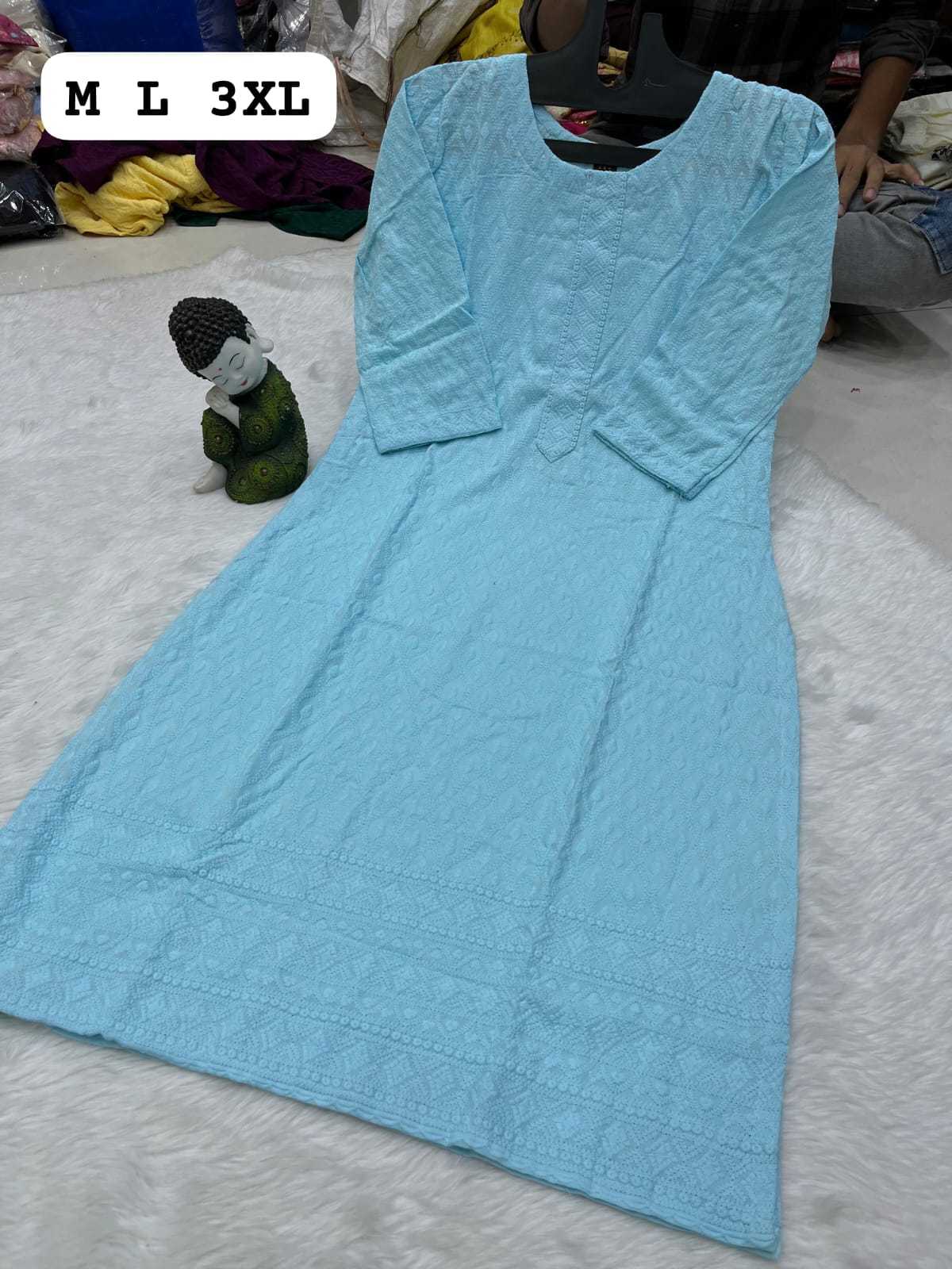 Ynf Viscose Rayon KESH258 VDA178 Kurti Wholesale Festive Kurtis Rayon Kurtis Chikan Kurti Manufacturer- Kapda Export