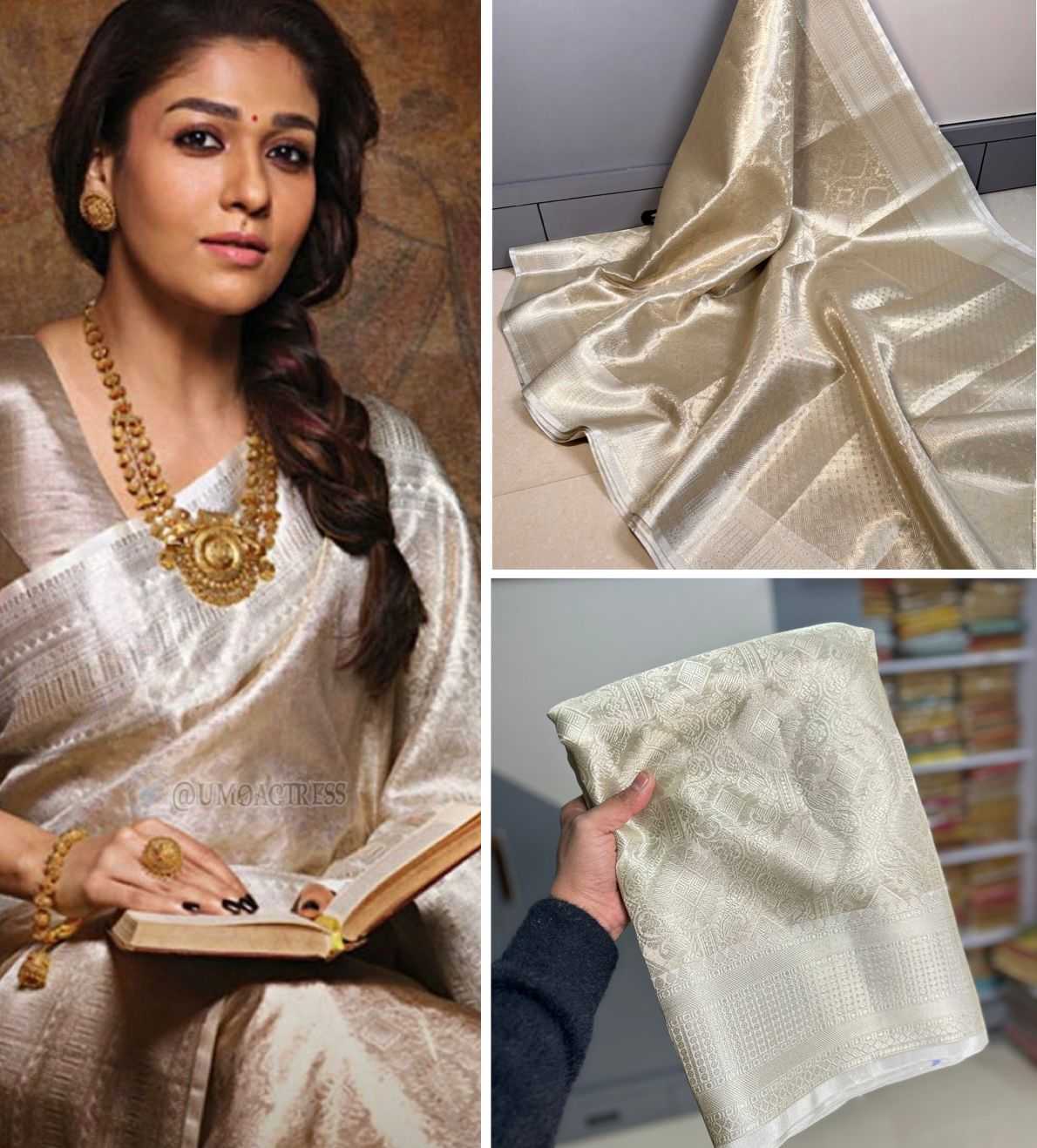 Ynf Banarasi Soft Silk KESH131 NAYANTHARA SILVER Bollywood Collections Wholesale Nayanthara Manufacturer- Kapda Export