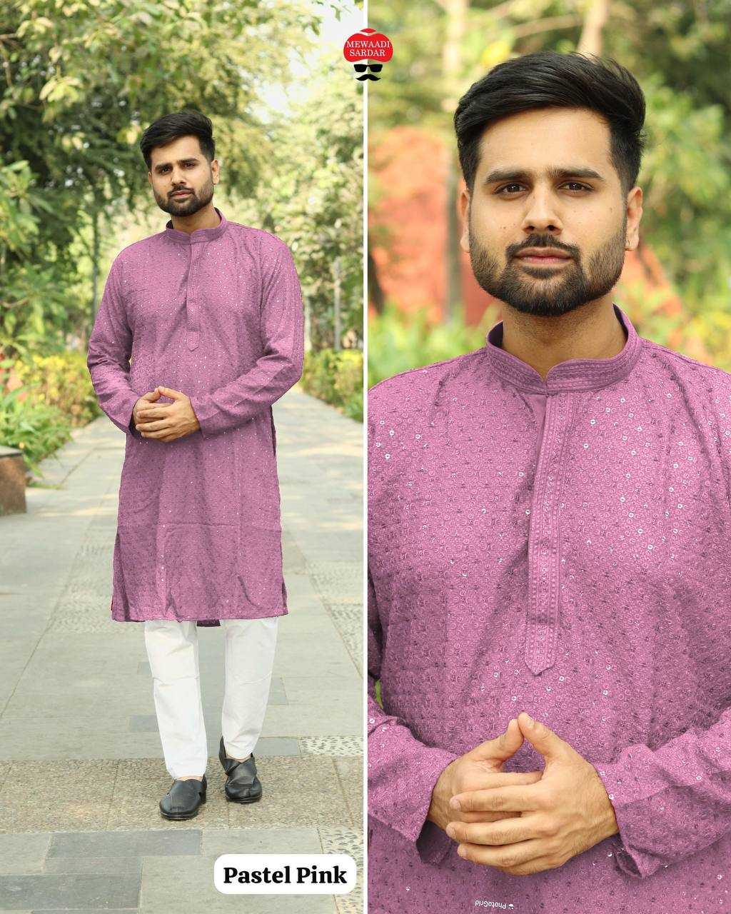 Ynf Chikan RIN125 INL04 Mens Wear Diwali Collections Festive Collections Wholesale Mens Kurtas Mens Kurta Pyjama Men Chikan Kurta Manufacturer- Kapda Export