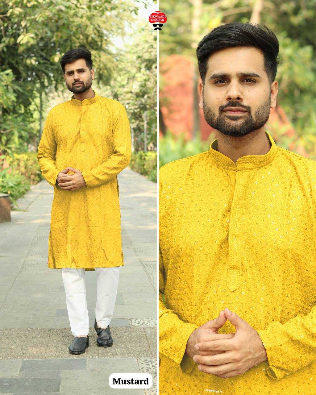 Ynf Chikan RIN125 INL04 Mens Wear Diwali Collections Festive Collections Wholesale Mens Kurtas Mens Kurta Pyjama Men Chikan Kurta Manufacturer- Kapda Export