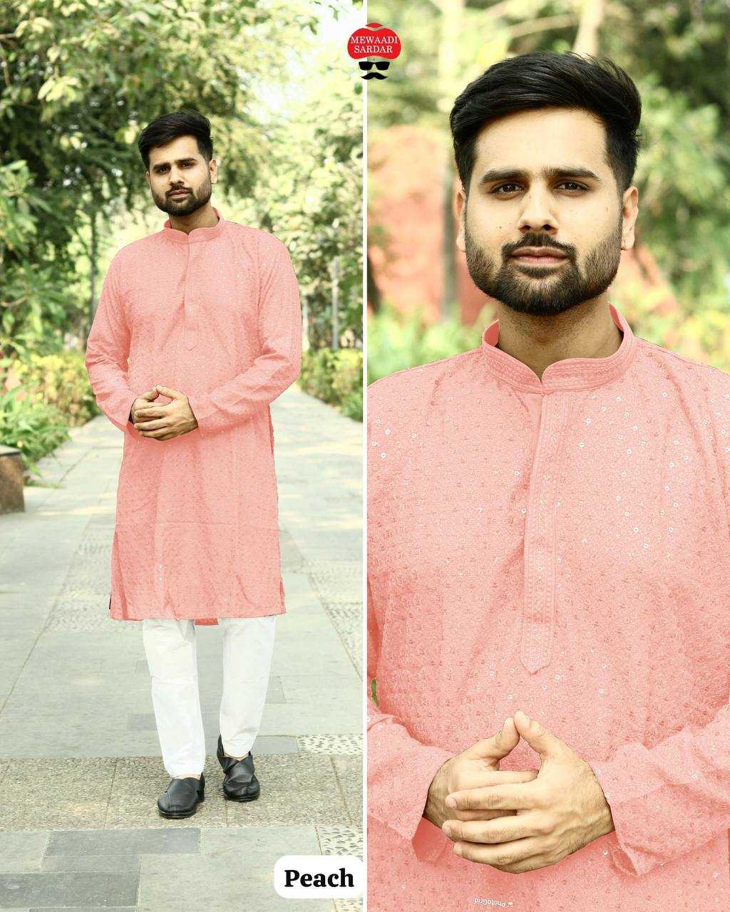 Ynf Chikan RIN125 INL04 Mens Wear Diwali Collections Festive Collections Wholesale Mens Kurtas Mens Kurta Pyjama Men Chikan Kurta Manufacturer- Kapda Export