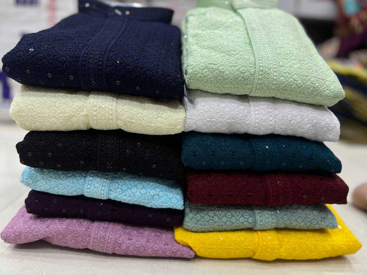 Ynf Chikan RIN125 INL04 Mens Wear Diwali Collections Festive Collections Wholesale Mens Kurtas Mens Kurta Pyjama Men Chikan Kurta Manufacturer- Kapda Export