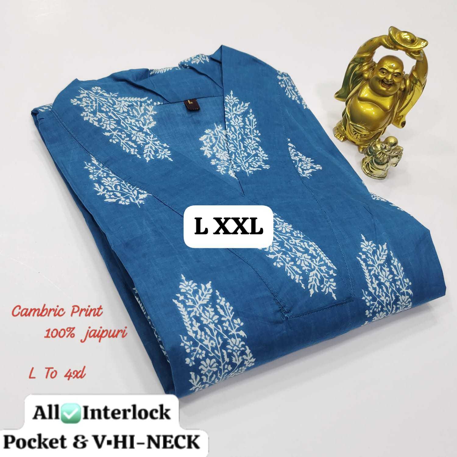 Ynf Cotton Cambric KESH418 Z 645 - 684 Kurti Wholesale Printed Kurtis V-Neck Kurtis Kurtis With Pockets Manufacturer- Kapda Export