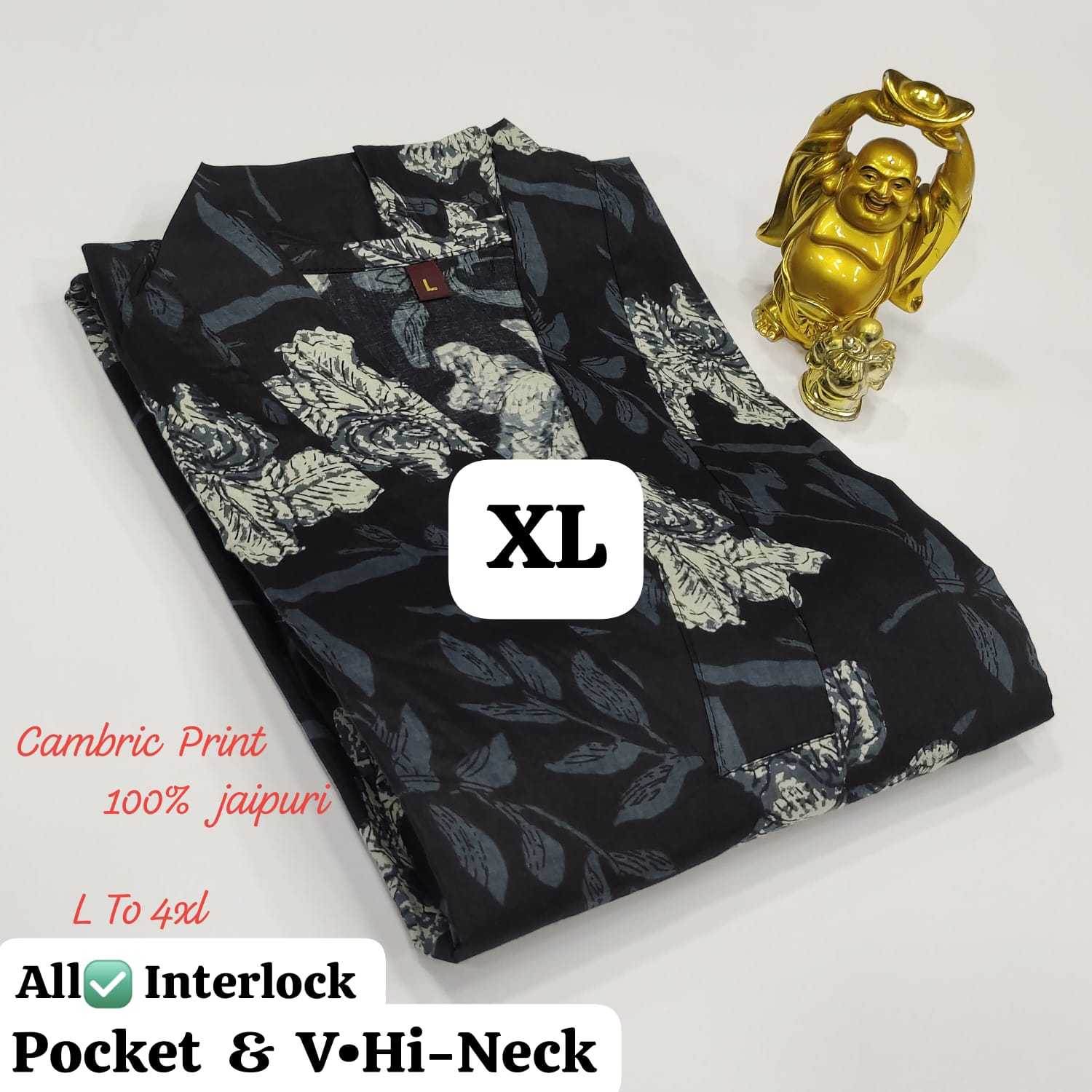 Ynf Cotton Cambric KESH418 Z 645 - 684 Kurti Wholesale Printed Kurtis V-Neck Kurtis Kurtis With Pockets Manufacturer- Kapda Export