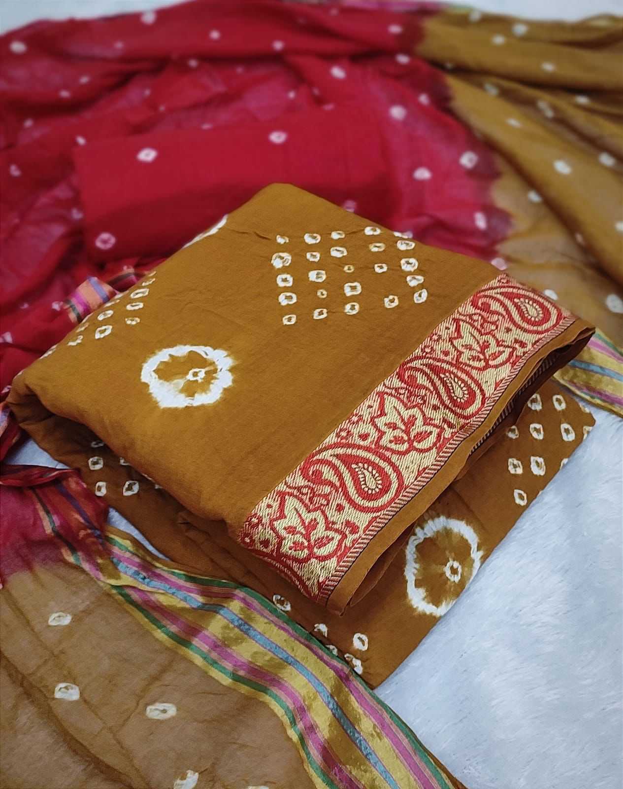 Ynf Cotton KESH197 MUMTAZ Suits & Dresses Diwali Collections Festive Collections Wholesale Printed Suits Cotton Suits Bandhani Suits Manufacturer- Kapda Export