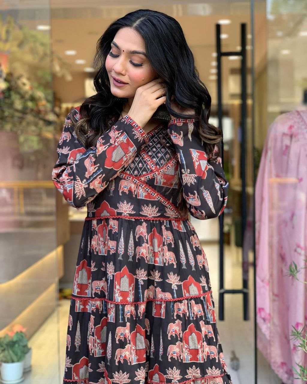 Ynf Cotton KESH352 KVD 14 Gowns Wholesale Printed Gowns Embroidery Gowns Plus Size Gowns Manufacturer- Kapda Export