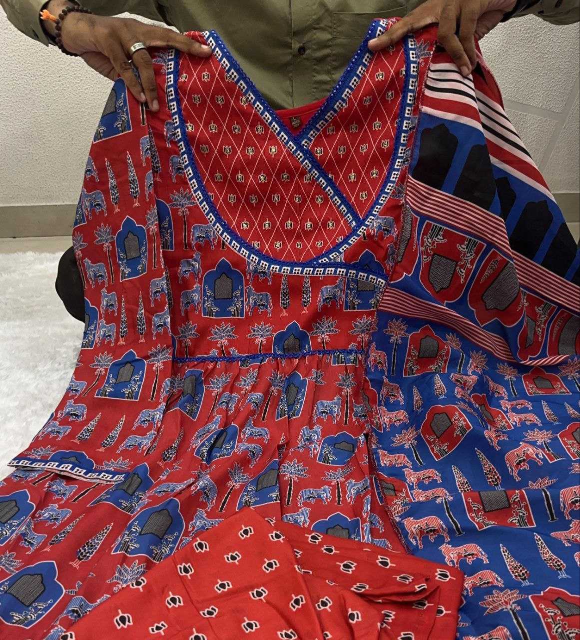 Ynf Cotton KESH352 KVD 14 Gowns Wholesale Printed Gowns Embroidery Gowns Plus Size Gowns Manufacturer- Kapda Export