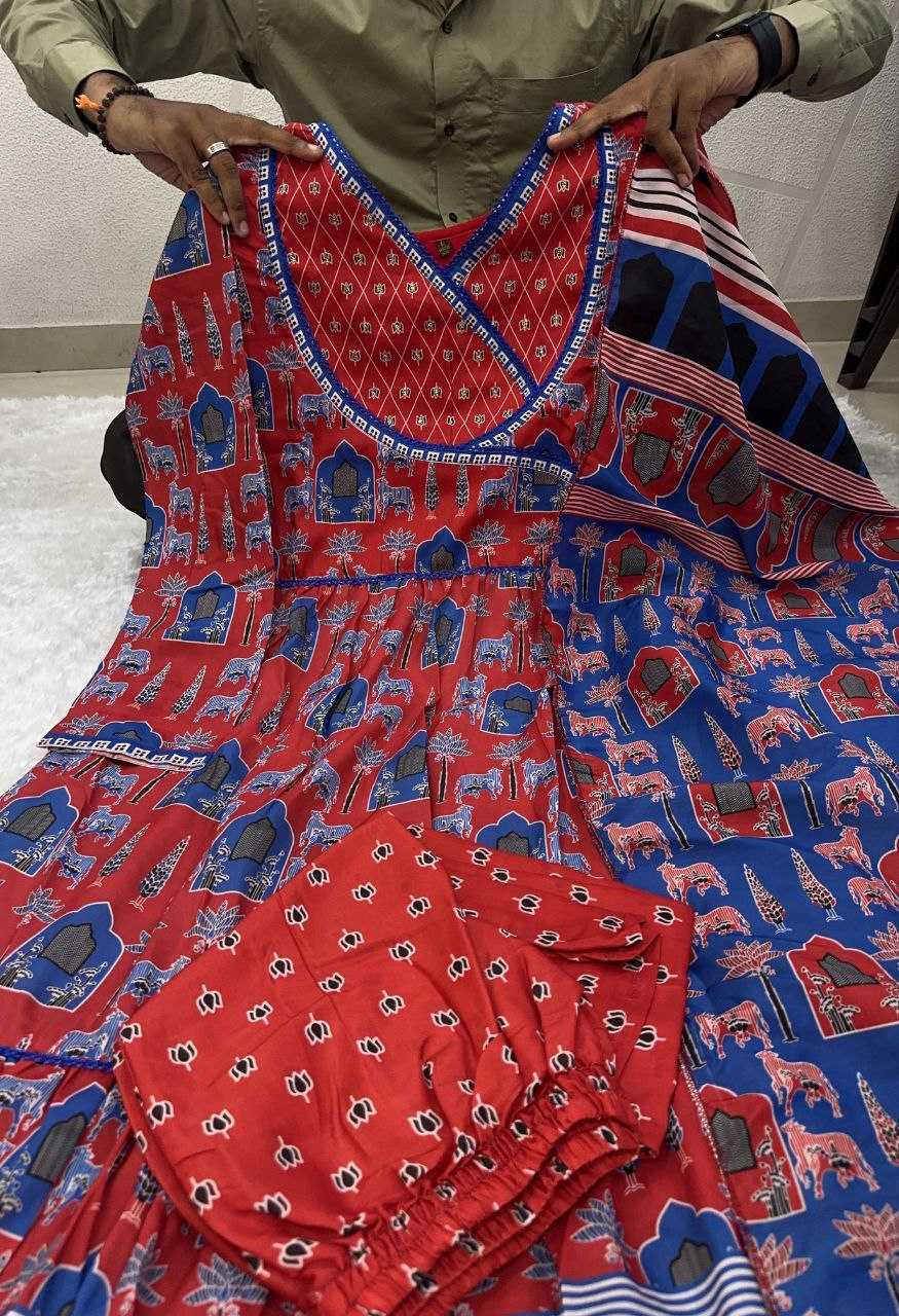 Ynf Cotton KESH352 KVD 14 Gowns Wholesale Printed Gowns Embroidery Gowns Plus Size Gowns Manufacturer- Kapda Export