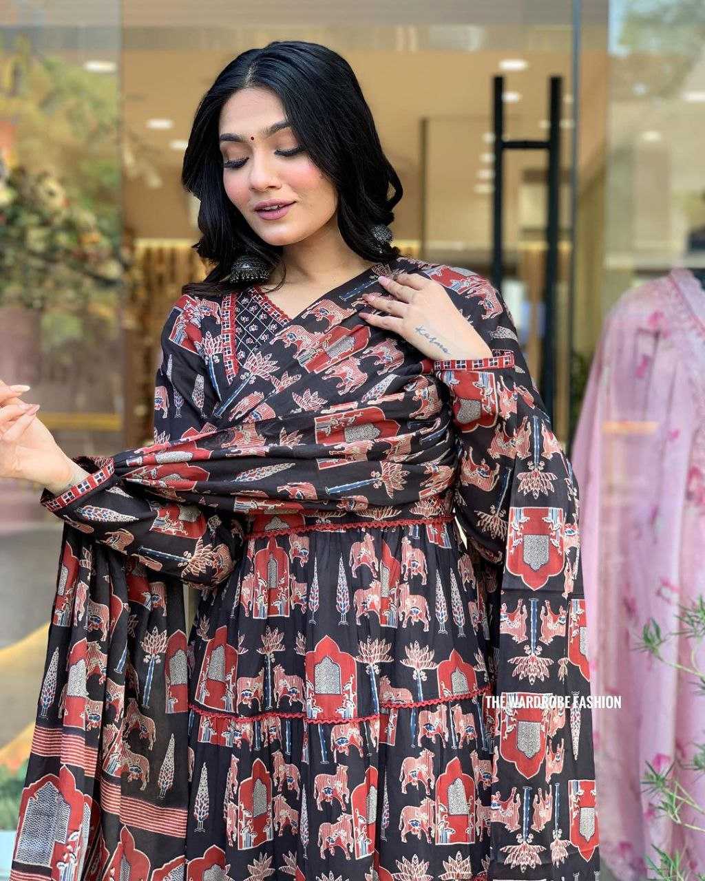 Ynf Cotton KESH352 KVD 14 Gowns Wholesale Printed Gowns Embroidery Gowns Plus Size Gowns Manufacturer- Kapda Export