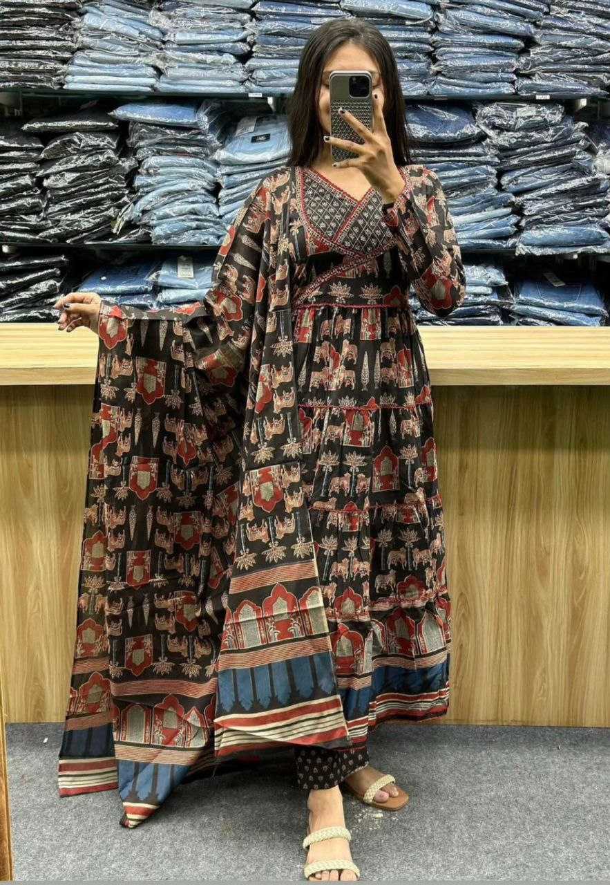 Ynf Cotton KESH352 KVD 14 Gowns Wholesale Printed Gowns Embroidery Gowns Plus Size Gowns Manufacturer- Kapda Export