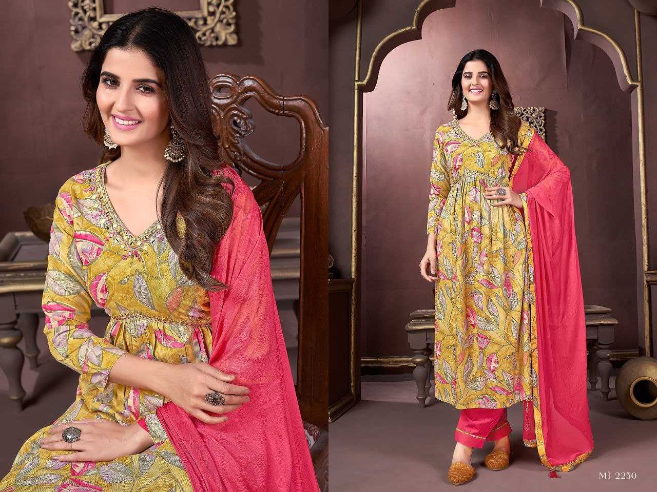 Ynf Cotton KESH354 GRM06 Suits & Dresses Wholesale Ladies Suits Alia Cut Suits Party wear suits Zari Work Suit Manufacturer- Kapda Export