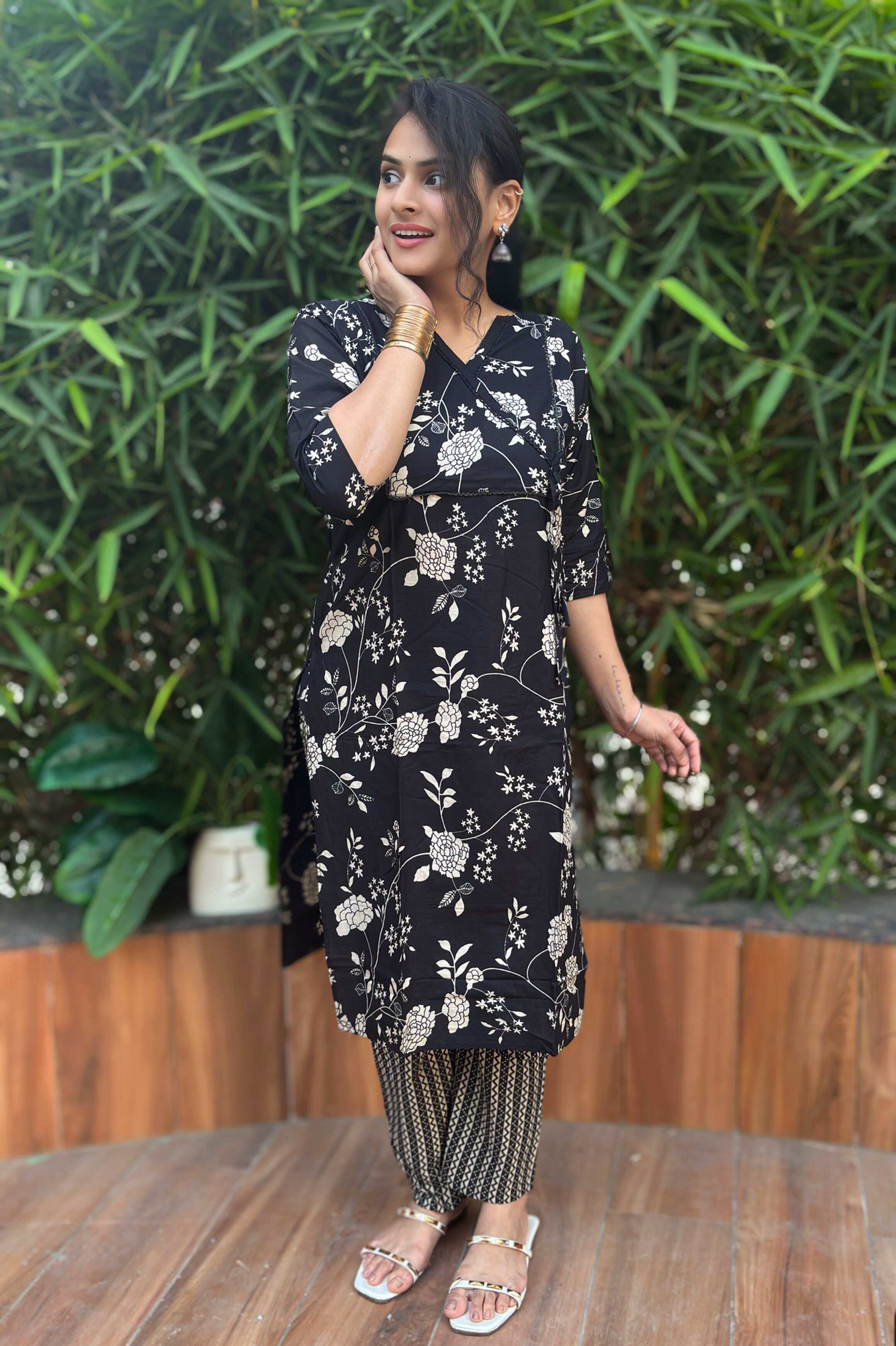 Ynf Cotton KESH418 D no 629 Kurti Wholesale Angrakha Kurtis Kurti With Pants Kurtis With Pockets Manufacturer- Kapda Export