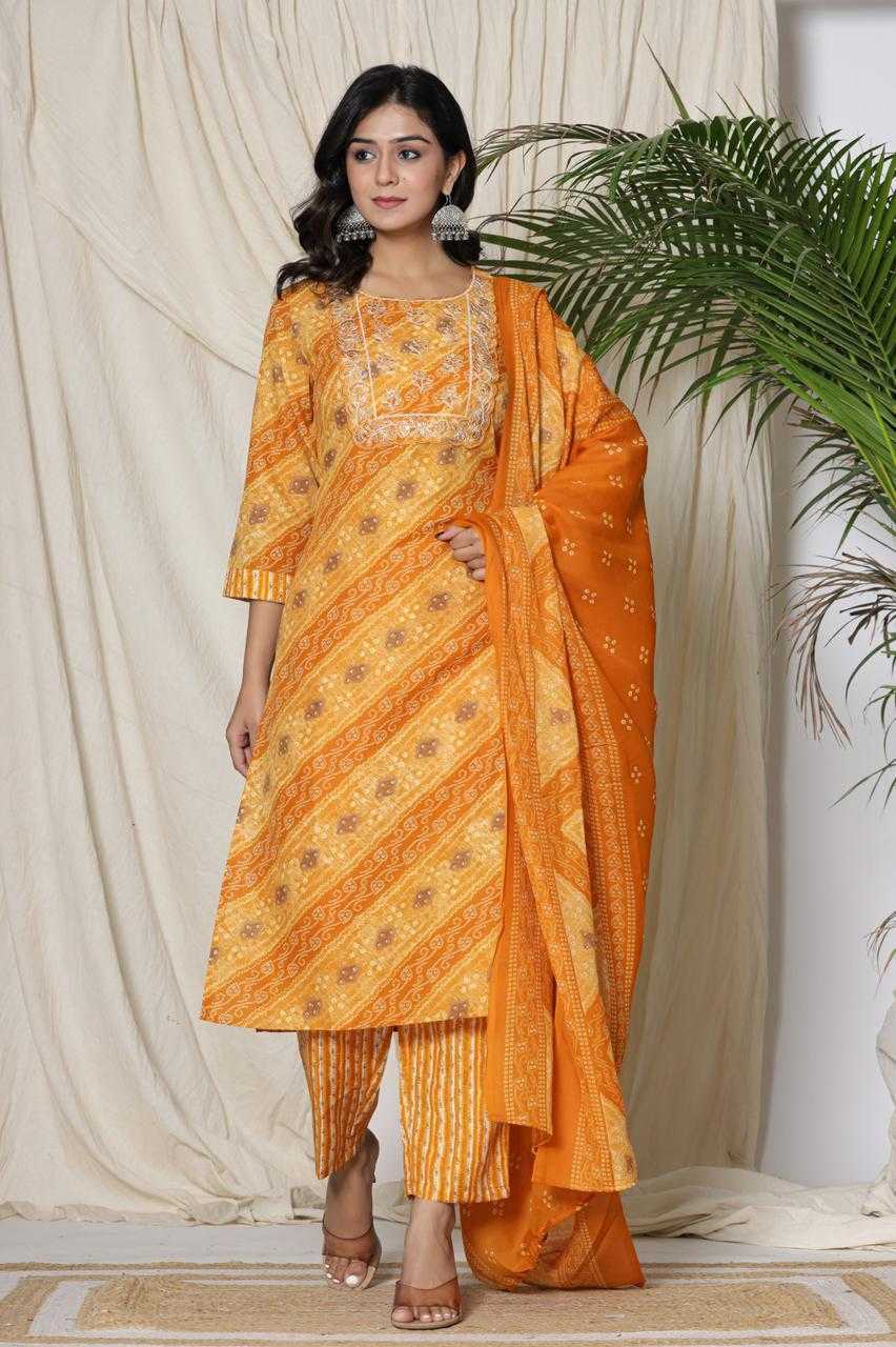 Ynf Cotton KESH443 NEW DESIGN 3PIC SET Kurti Wholesale Designer Kurtis Cotton Kurtis Kurtis With Pockets Manufacturer- Kapda Export