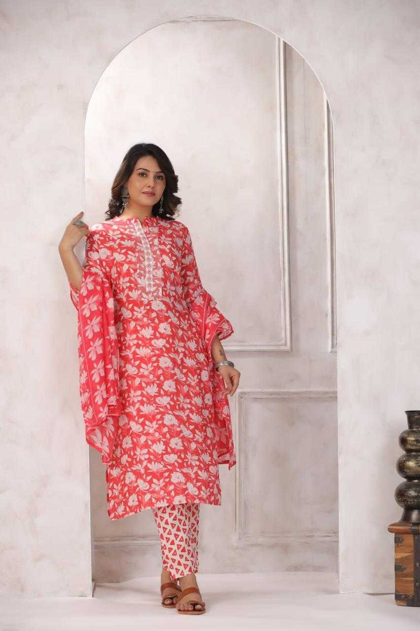 Ynf Cotton KESH443 NEW DESIGN 3PIC SET Kurti Wholesale Designer Kurtis Cotton Kurtis Kurtis With Pockets Manufacturer- Kapda Export