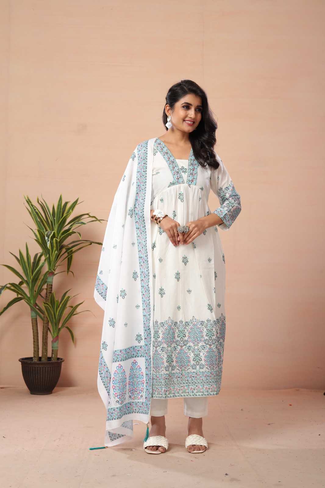 Ynf Cotton KESH443 SLAVIA Setwise Collections Wholesale Dresses & Suits Catalogs Manufacturer- Kapda Export