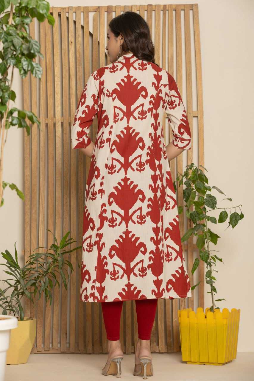 Ynf Cotton KESH470 3077 Kurti Rakhi Collections Wedding Collections Wholesale Printed Kurtis Cotton Kurtis Red Kurtis Manufacturer- Kapda Export