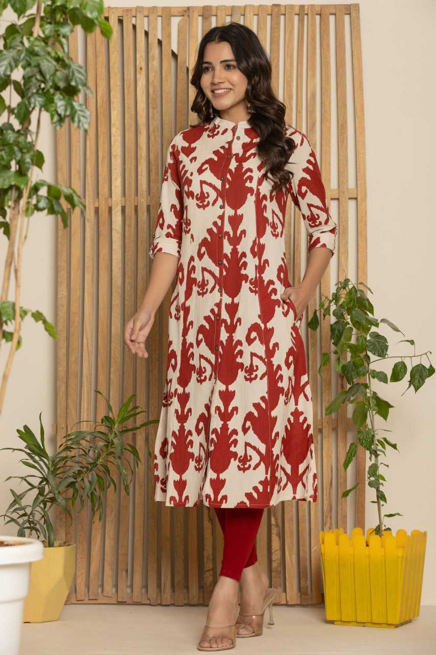 Ynf Cotton KESH470 3077 Kurti Rakhi Collections Wedding Collections Wholesale Printed Kurtis Cotton Kurtis Red Kurtis Manufacturer- Kapda Export