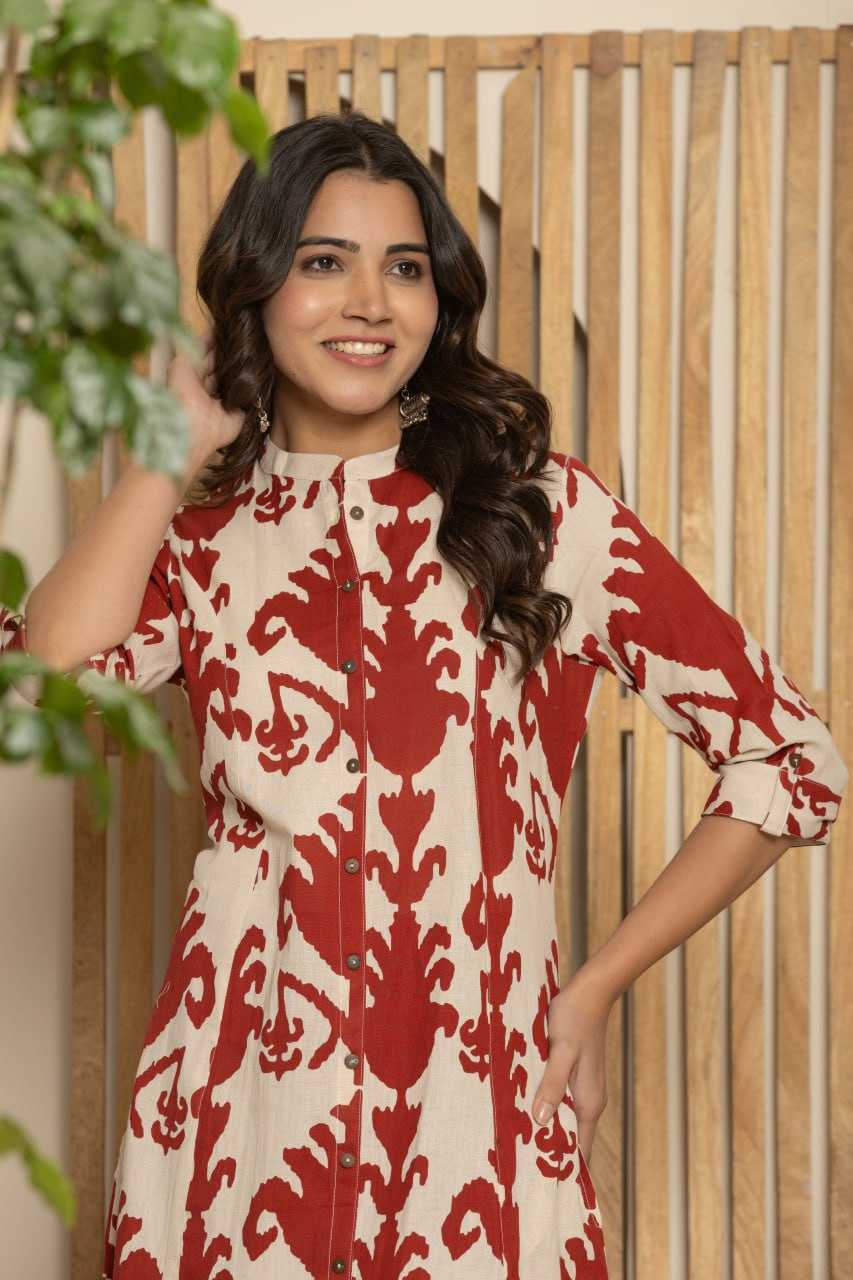 Ynf Cotton KESH470 3077 Kurti Rakhi Collections Wedding Collections Wholesale Printed Kurtis Cotton Kurtis Red Kurtis Manufacturer- Kapda Export
