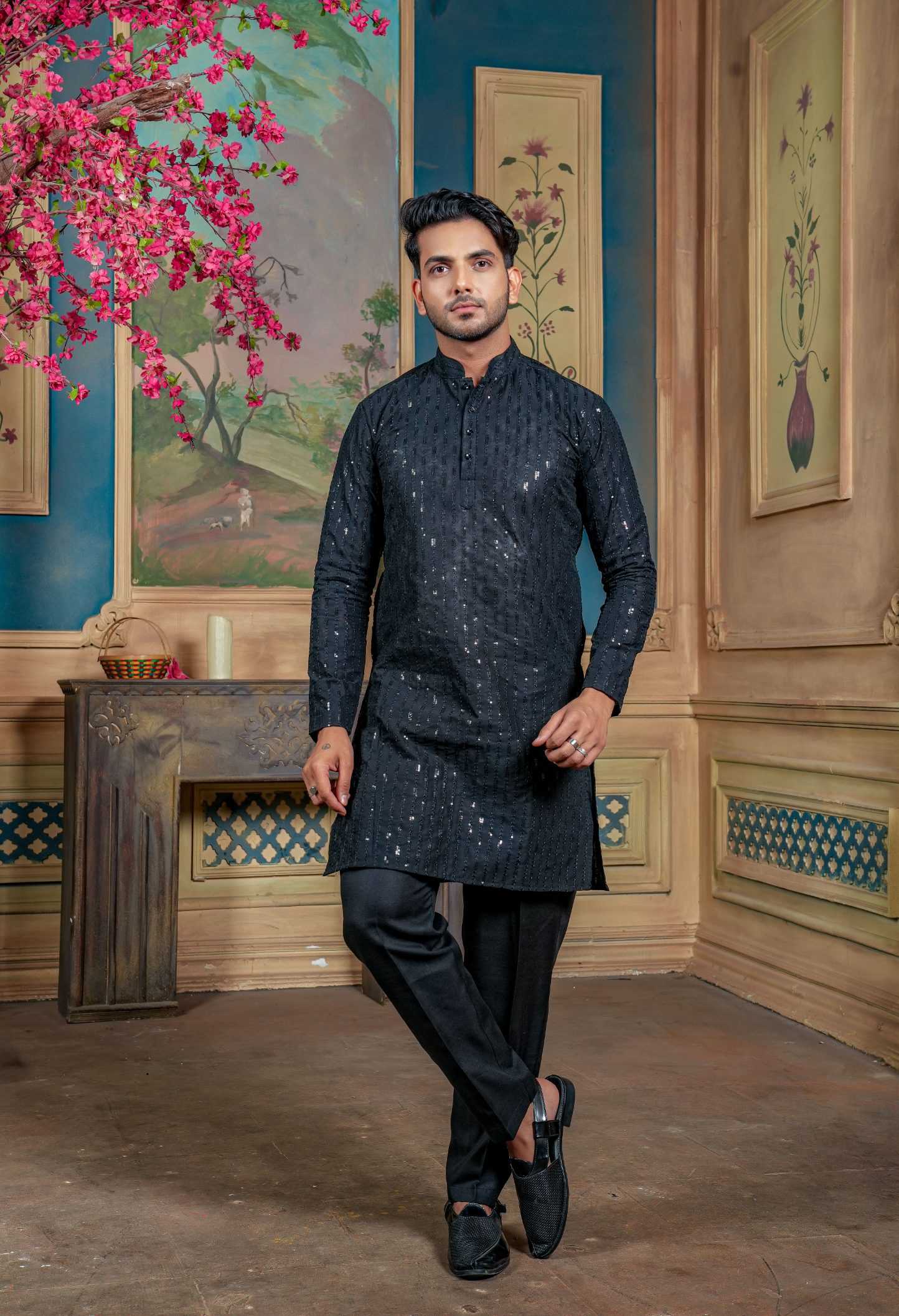 Ynf Georgette KESH406 578 Mens Wear Wholesale Mens Kurtas Men Short Kurta Men Wedding kurta Manufacturer- Kapda Export