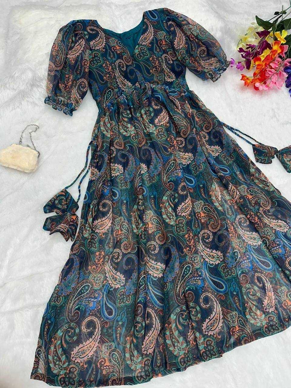 Ynf Georgette KESH434 MCN87 Kurti Wholesale Printed Kurtis Georgette Kurti Side Slit Kurtis Manufacturer- Kapda Export