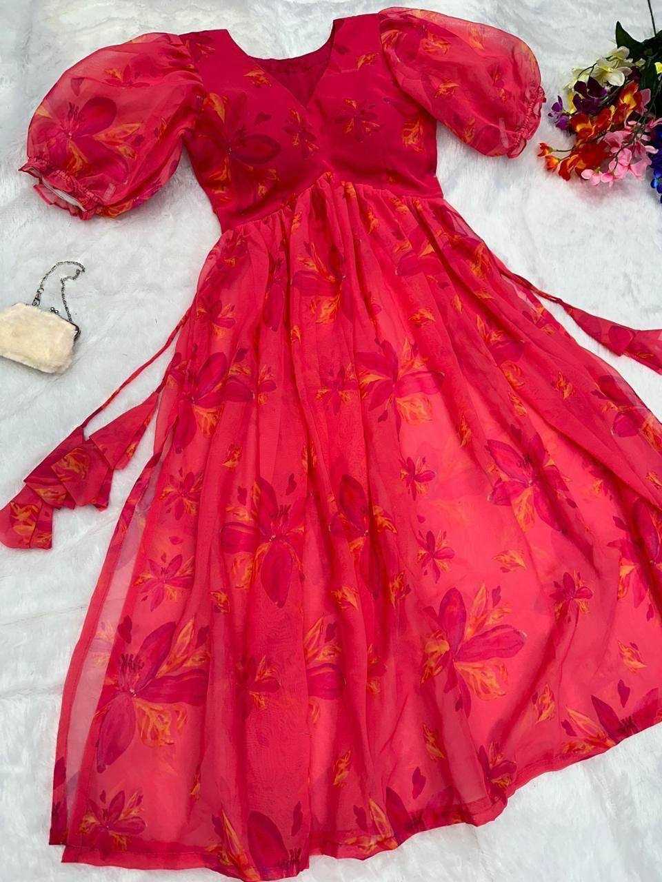 Ynf Georgette KESH434 MCN87 Kurti Wholesale Printed Kurtis Georgette Kurti Side Slit Kurtis Manufacturer- Kapda Export