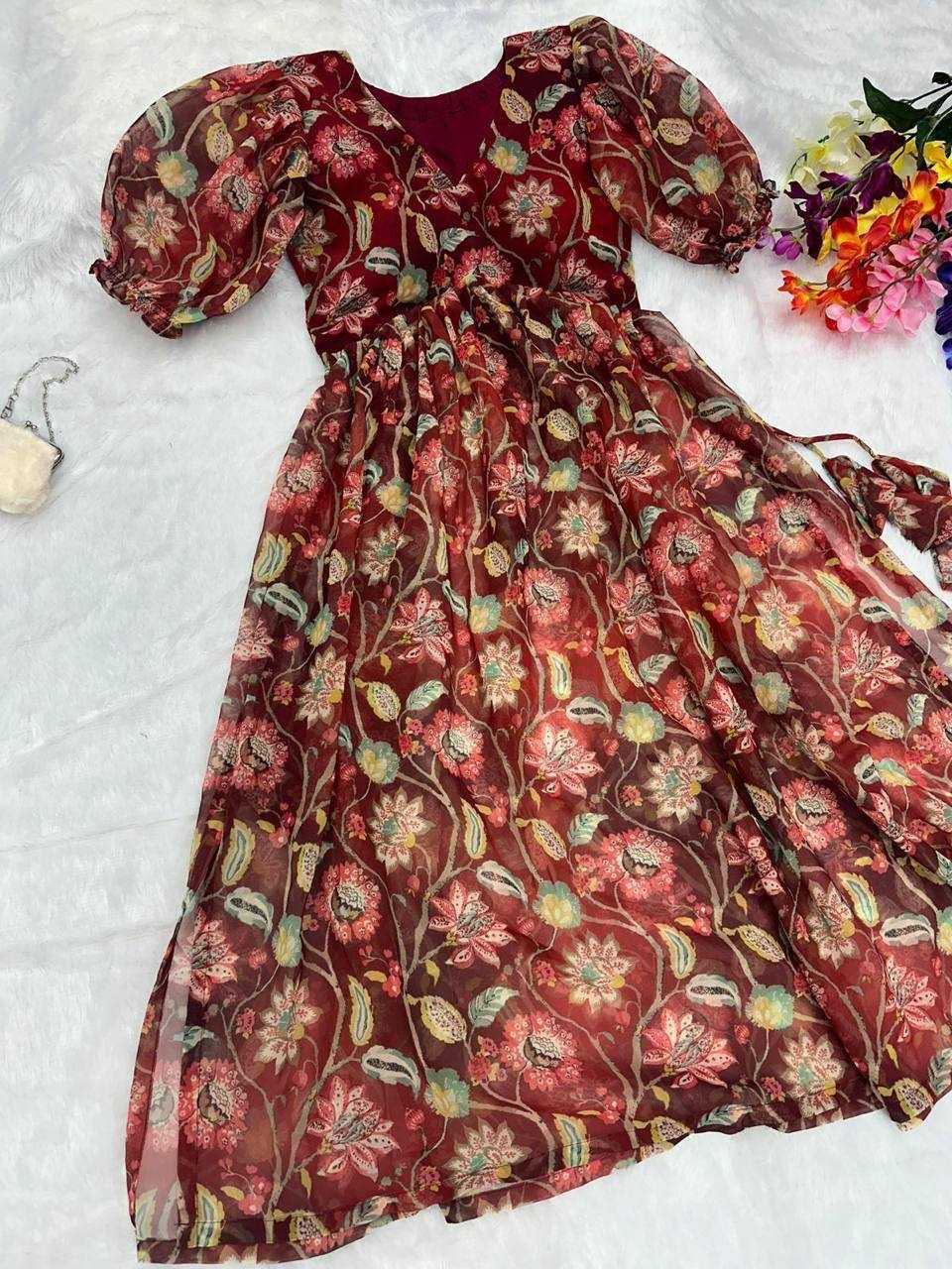 Ynf Georgette KESH434 MCN87 Kurti Wholesale Printed Kurtis Georgette Kurti Side Slit Kurtis Manufacturer- Kapda Export