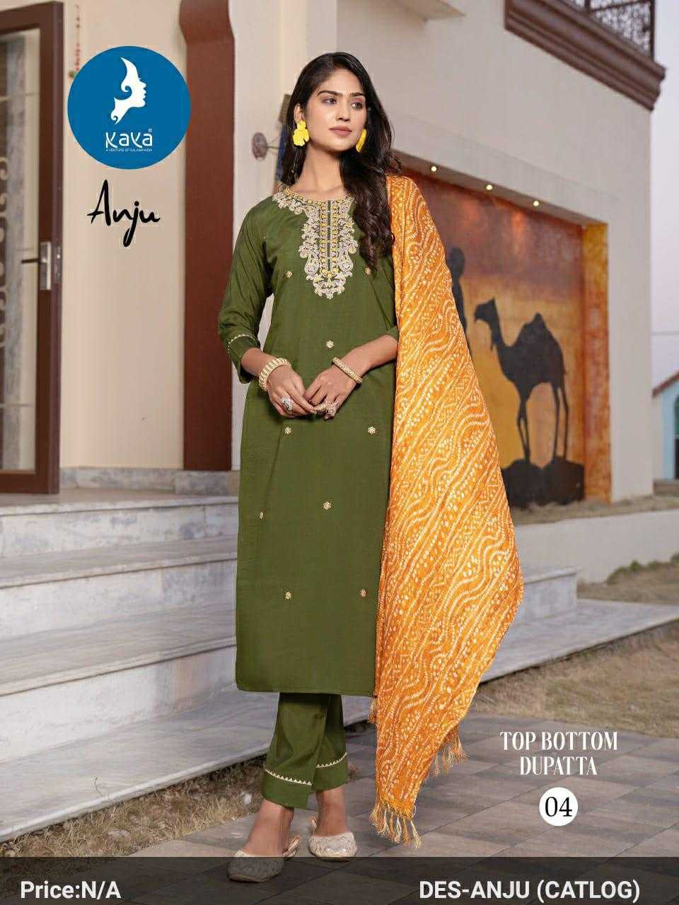 Ynf Heavy Roman Silk KESH443 ANJU Setwise Collections Wholesale Kurtis Catalogs Manufacturer- Kapda Export