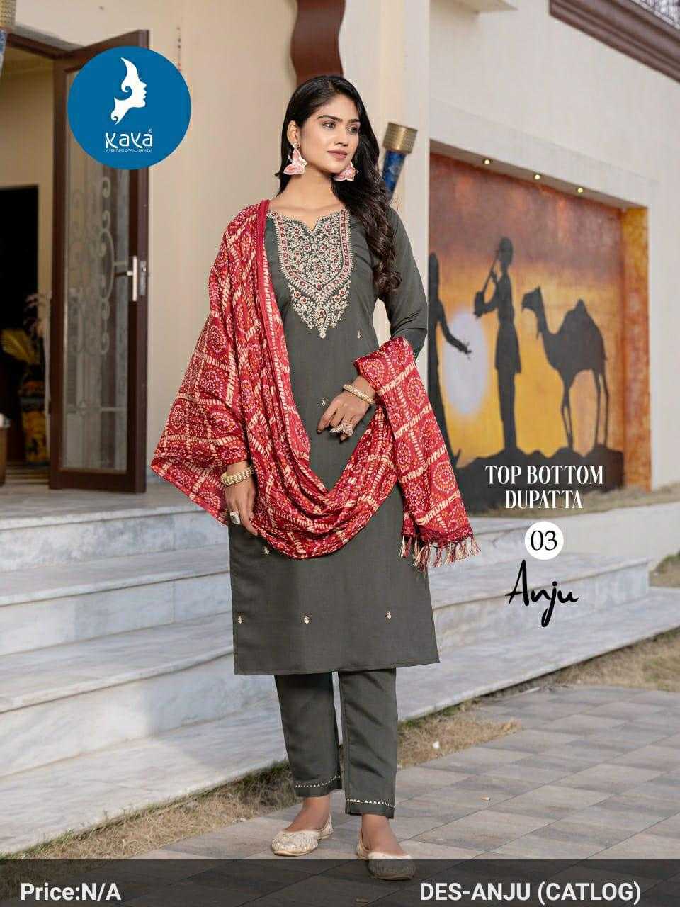 Ynf Heavy Roman Silk KESH443 ANJU Setwise Collections Wholesale Kurtis Catalogs Manufacturer- Kapda Export