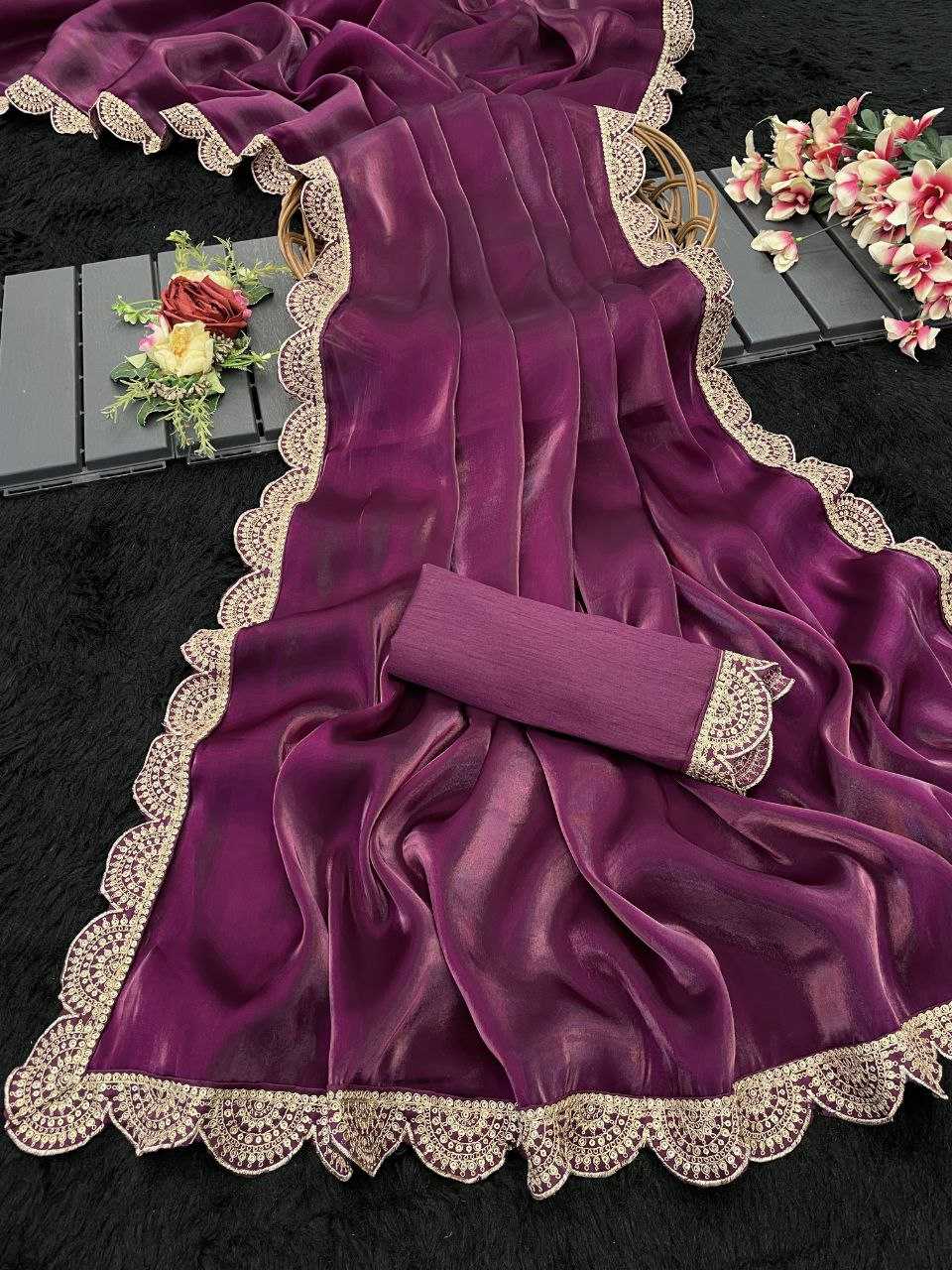 Ynf Jimmy Choo KESH464 WINE Sarees Diwali Collections Festive Collections Wholesale Jimmy Choo Sarees Fancy Sarees Festive Sarees Manufacturer- Kapda Export