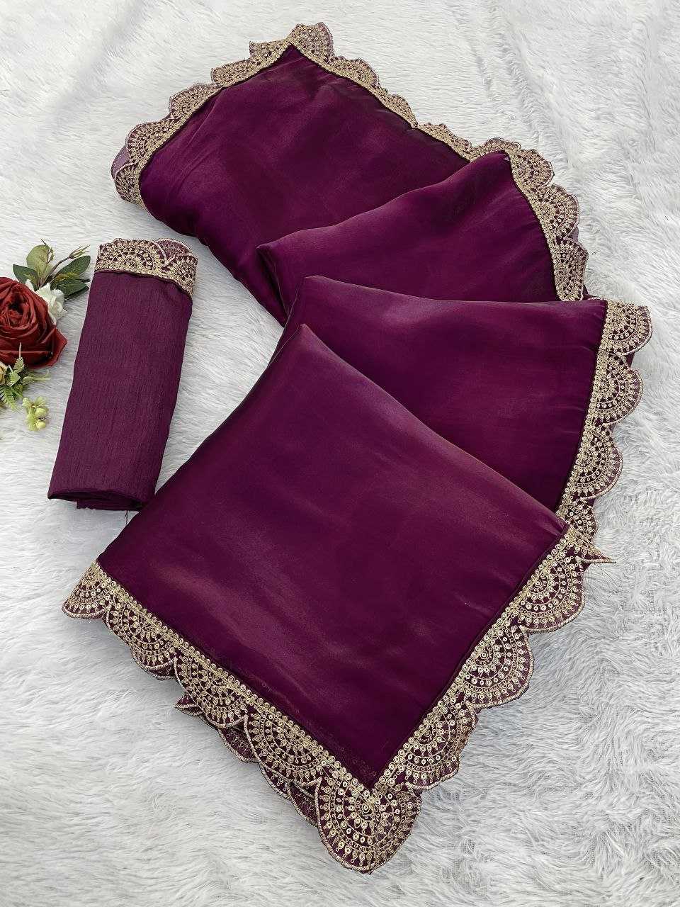Ynf Jimmy Choo KESH464 WINE Sarees Diwali Collections Festive Collections Wholesale Jimmy Choo Sarees Fancy Sarees Festive Sarees Manufacturer- Kapda Export
