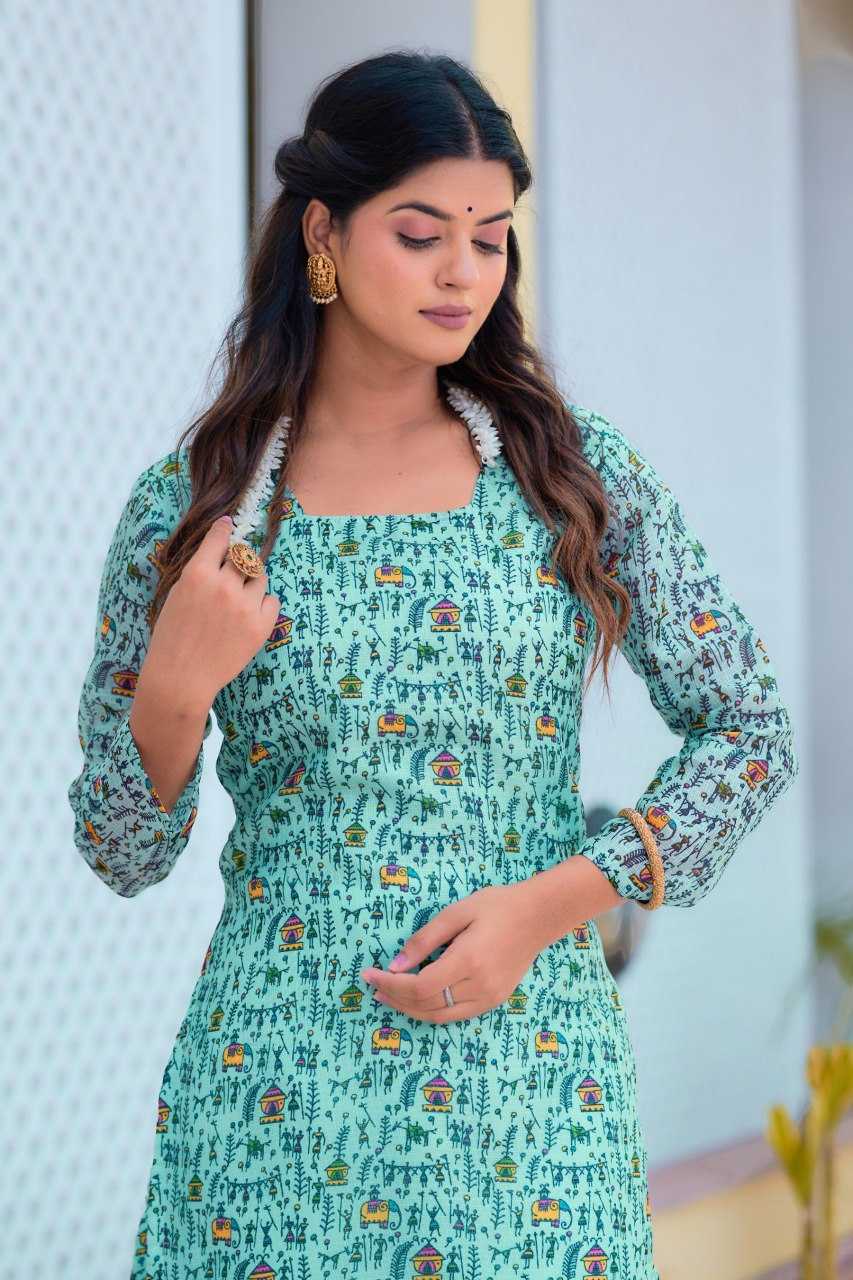 Ynf Kota Checks KESH243 1036 Kurti Wholesale Designer Kurtis Printed Kurtis Green Kurtis Manufacturer- Kapda Export